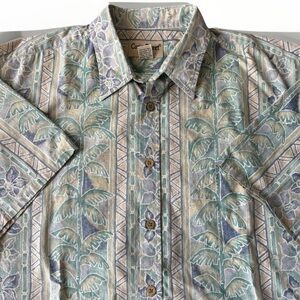 Cooke Street Men’s Hawaiian Shirt XL Short Sleeve Aloha Tropical Floral Cotton